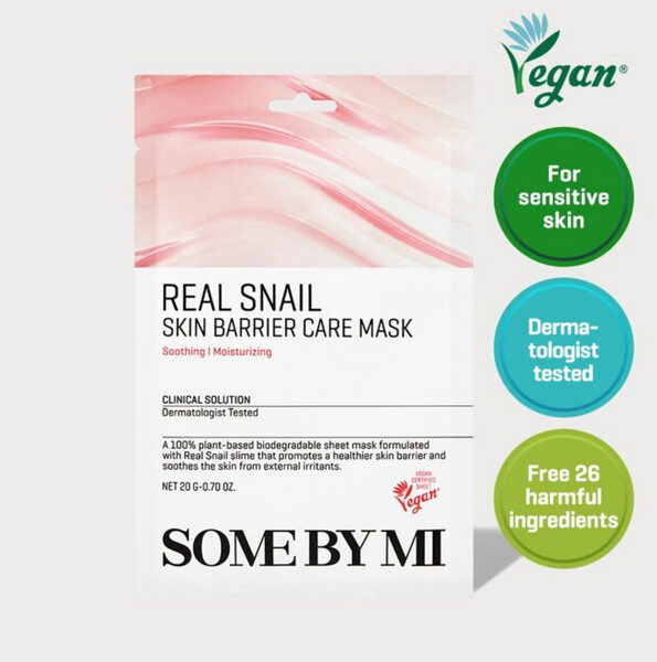 SOME BY MI Real Snail Skin Barrier Care Mask Sheet 20g*10pcs