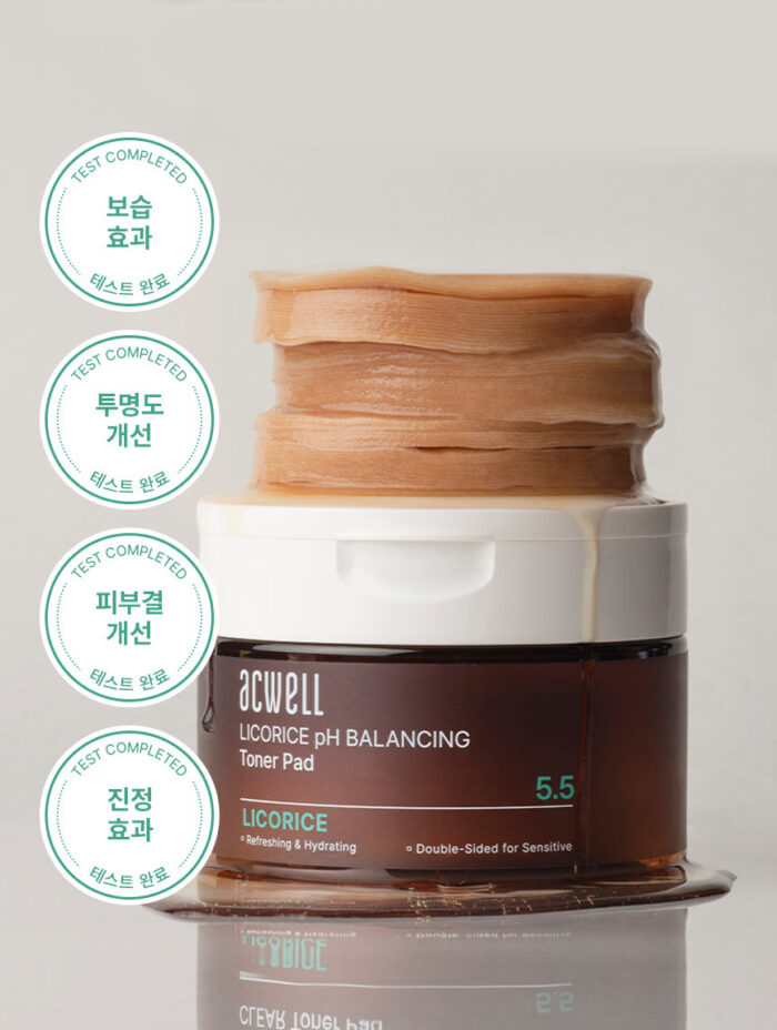 ACWELL Licorice Water pH Balancing Toner Pad 70pad 160ml - Image 2