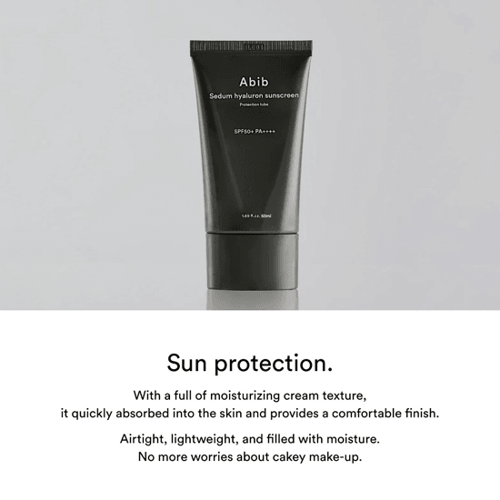 Abib Sedum Hyaluron Sunscreen Protection Tube SPF 50+ PA ++++ 50ml - EmpressKorea