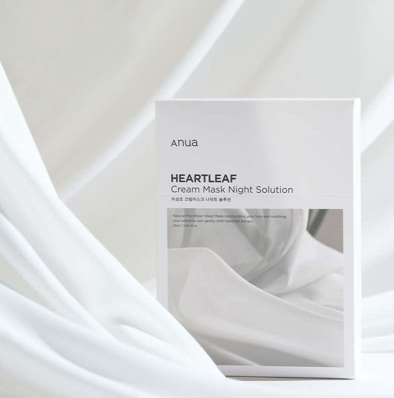 Anua Houttuynia Cordata Cream Sheet Mask Pack Night Solution 25ml*10pack - EmpressKorea