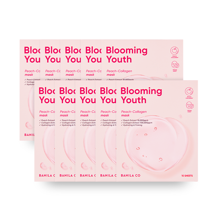 BANILA CO Blooming Youth Peach Collagen Mask Sheet 20ml*10 sheets - EmpressKorea