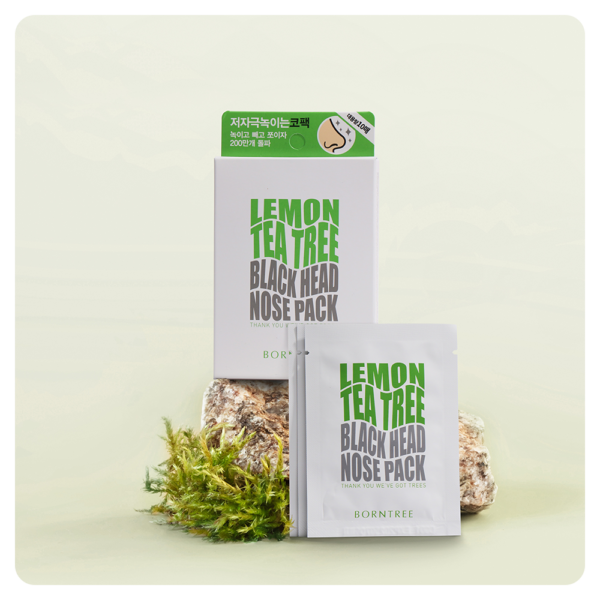 BORNTREE Lemon Tea Tree Blackhead Nose Pack 1 box (10 sheets) - EmpressKorea