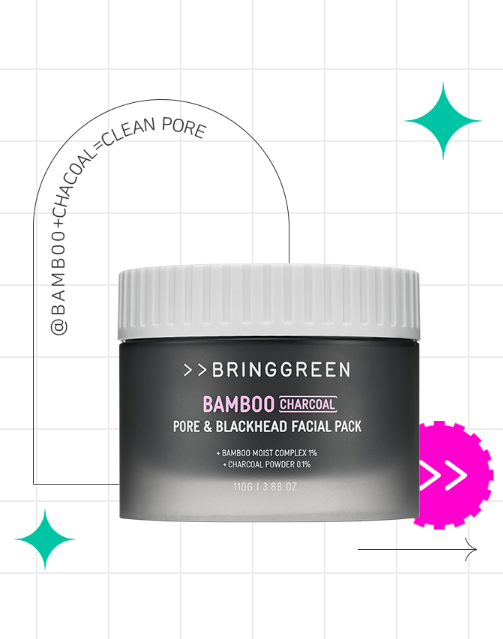 BRING GREEN Bamboo Charcoal Pore & Blackhead Facial Pack 110g - EmpressKorea