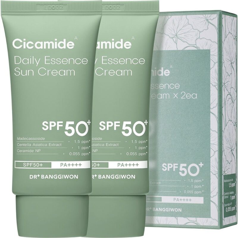 Dr.Banggiwon Cicamide Daily Essence Sun Cream SPF50+ PA++++ 50g X 2 packs - EmpressKorea