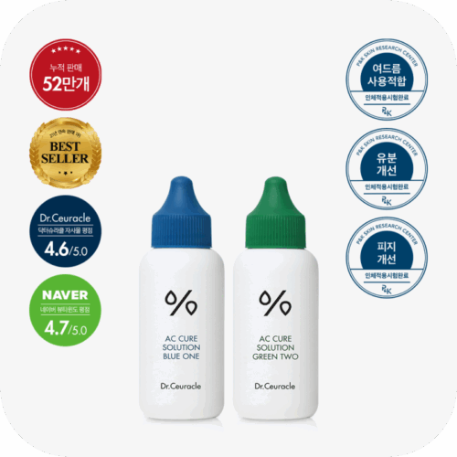 Dr.Ceuracle AC Cure Solution Kit 2 types SET (Blue One 50ml+Green Two 50ml) - EmpressKorea