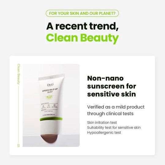 Dr.G Green Mild Up Sun+ SPF 50+ PA++++ 50ml - EmpressKorea