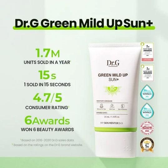 Dr.G Green Mild Up Sun+ SPF 50+ PA++++ 50ml - EmpressKorea