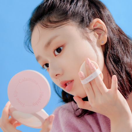 Etude Healthy Calamine Tone Up Cushion 15g SPF34 PA++ - EmpressKorea
