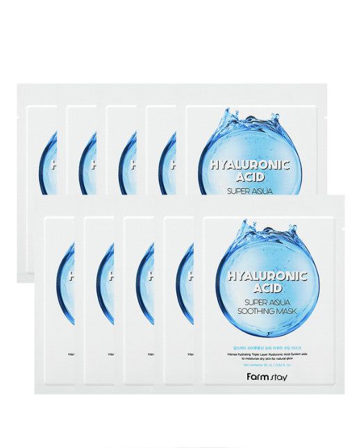 Farmstay Hyaluronic Acid Super Aqua Soothing Mask 10sheets*25ml - EmpressKorea