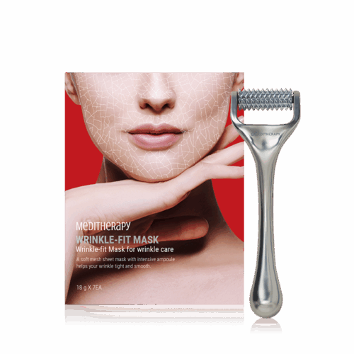 MEDITHERAPY Wrinkle Fit Collagen Mask Needle Roller Set - EmpressKorea