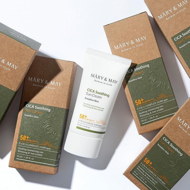 Mary&May Cica Soothing Sun Cream SPF 50+ PA++++ 50ml - EmpressKorea
