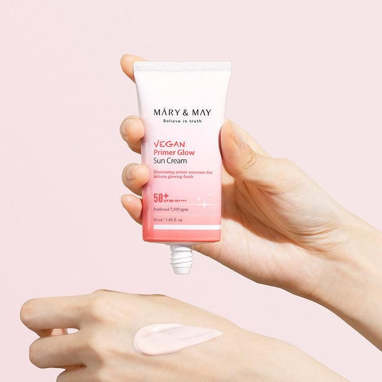 Mary&May Vegan Primer Glow Sun Cream SPF 50+ PA++++ 50ml - EmpressKorea