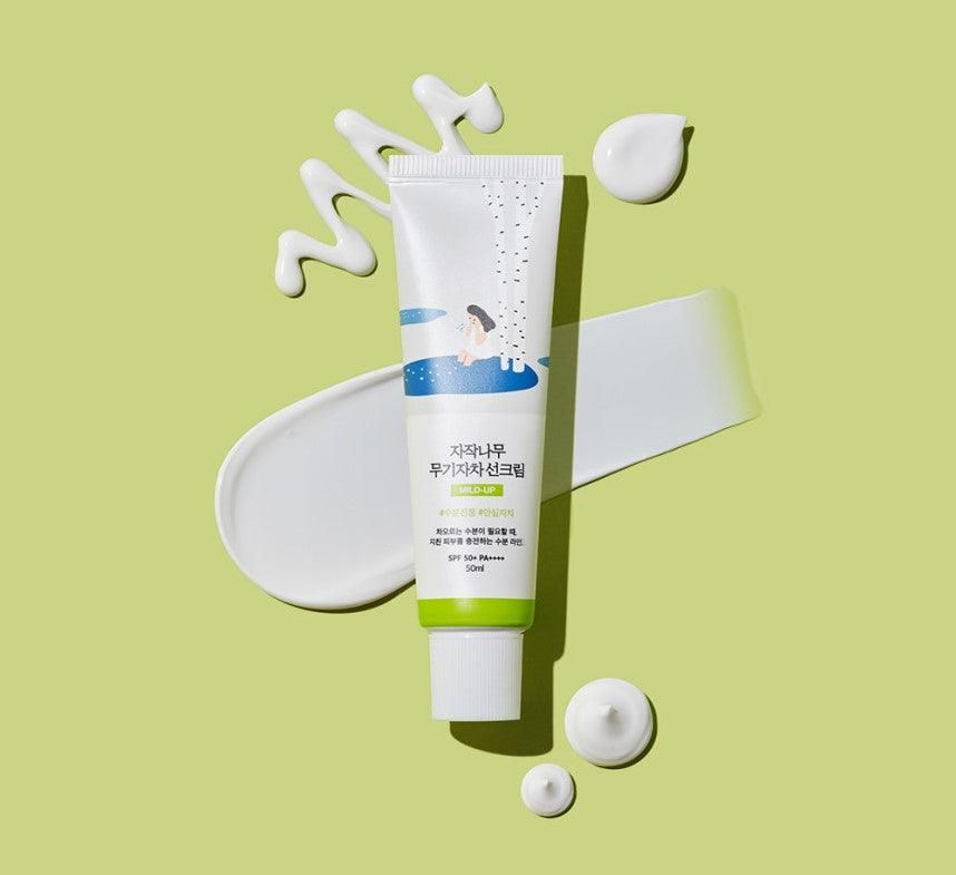 ROUND LAB Birch Juice Moisturizing Mild-Up Sun Cream SPF 50+ PA++++ 50ml - EmpressKorea