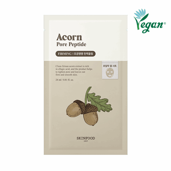 SKINFOOD Acorn Pore Peptide Mask Sheet 24ml*10pcs - EmpressKorea