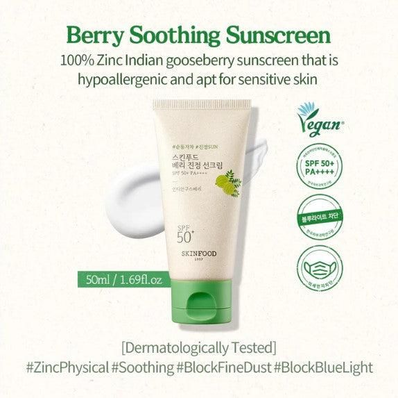 SKINFOOD Berry Soothing Sun Cream SPF 50+ PA++++ 50ml - EmpressKorea