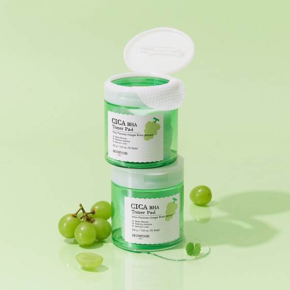 SKINFOOD Shine Muscat Cica BHA Toner Pad 70pcs 200g - EmpressKorea