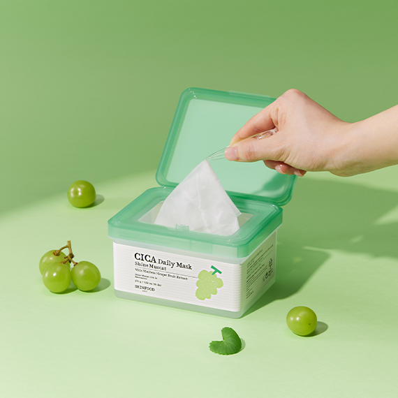 SKINFOOD Shine Muscat Cica Daily Mask 30pcs 270g - EmpressKorea
