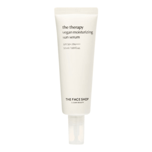 THE FACE SHOP The Therapy Vegan Moisturizing Sun Serum SPF 50+ PA++++ 50ml - EmpressKorea