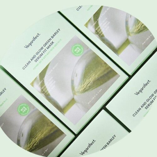 Veganifect Clean & Glow Green Barley Smooth Serum Fit Mask 25ml*5pack - EmpressKorea