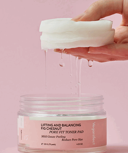 Veganifect Lifting & Balancing Atomizing Balm Pore Fit Toner Pad 70pads 120g - EmpressKorea
