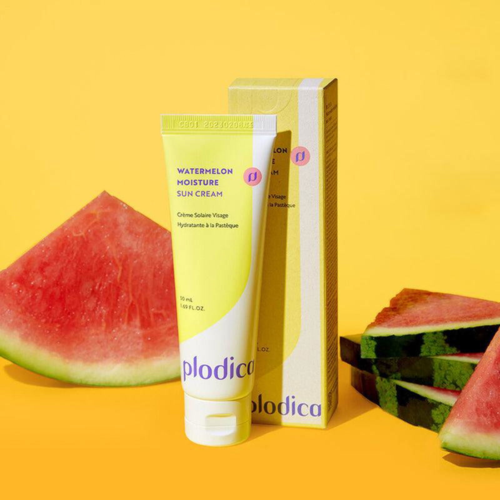 plodica Watermelon Moisture Sun Cream SPF 50+ PA++++ 50ml - EmpressKorea