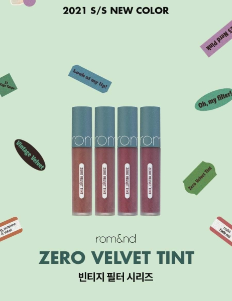 rom&nd Zero Velvet Tint Vintage Filter Colors 5.5g - EmpressKorea