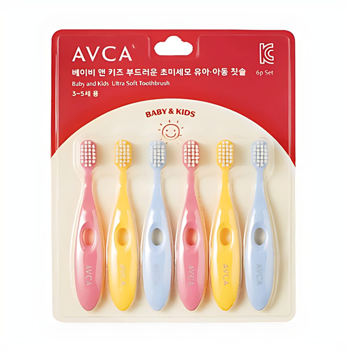 AVCA Baby Kids Soft Ultra-Fine Bristles Infant Toddler Toothbrush 6 Pieces *2ea - Image 1