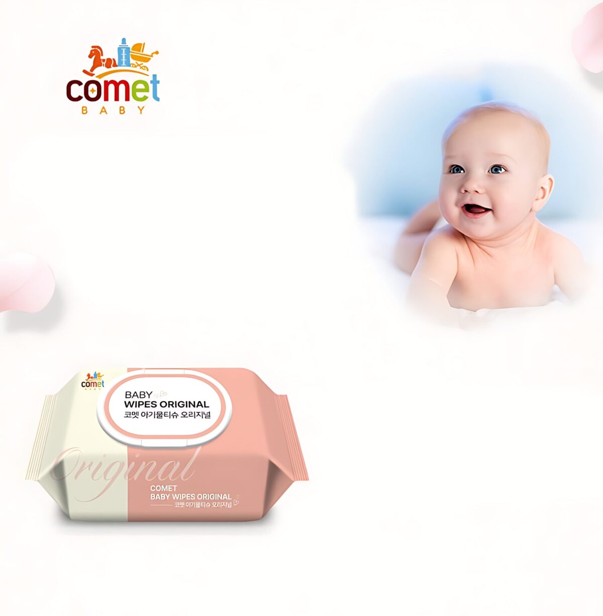 COMET Baby Wipes Original Tissues 100sheets 350g*10packs - Image 1