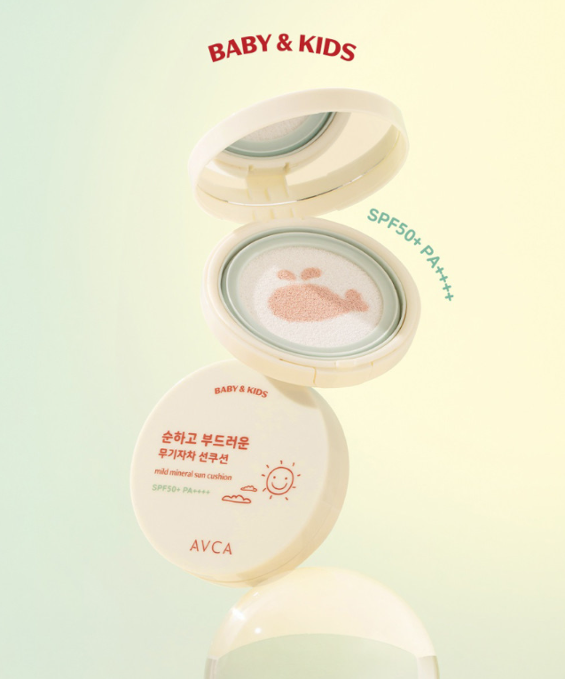 404 AVCA Baby Kids Mild Mineral Sun Cushion SPF50+ PA++++ 13g - Men & kids