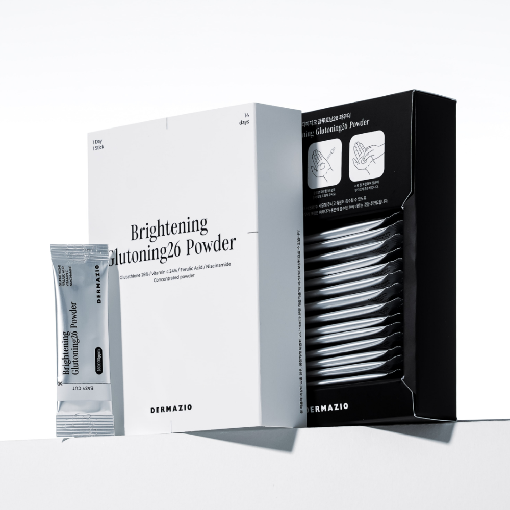 84158ef40cdfdb4d8d985ac69dbaf787 DERMAZIO Brightening Glutoning 26 Powder 14sticks - Image 1